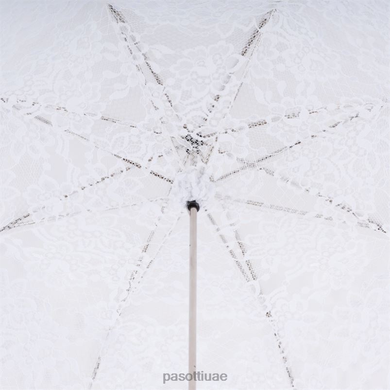 مظلة | 386ni plat-1p - مظلة زفاف بيضاء مع دانتيل PASOTTI Z446V634